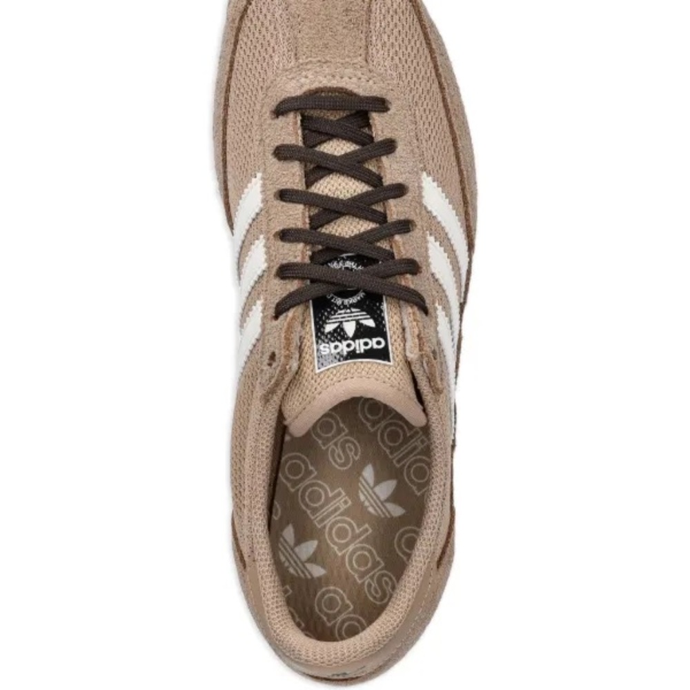 adidas Tan & White Low-Top Mesh Sneaker